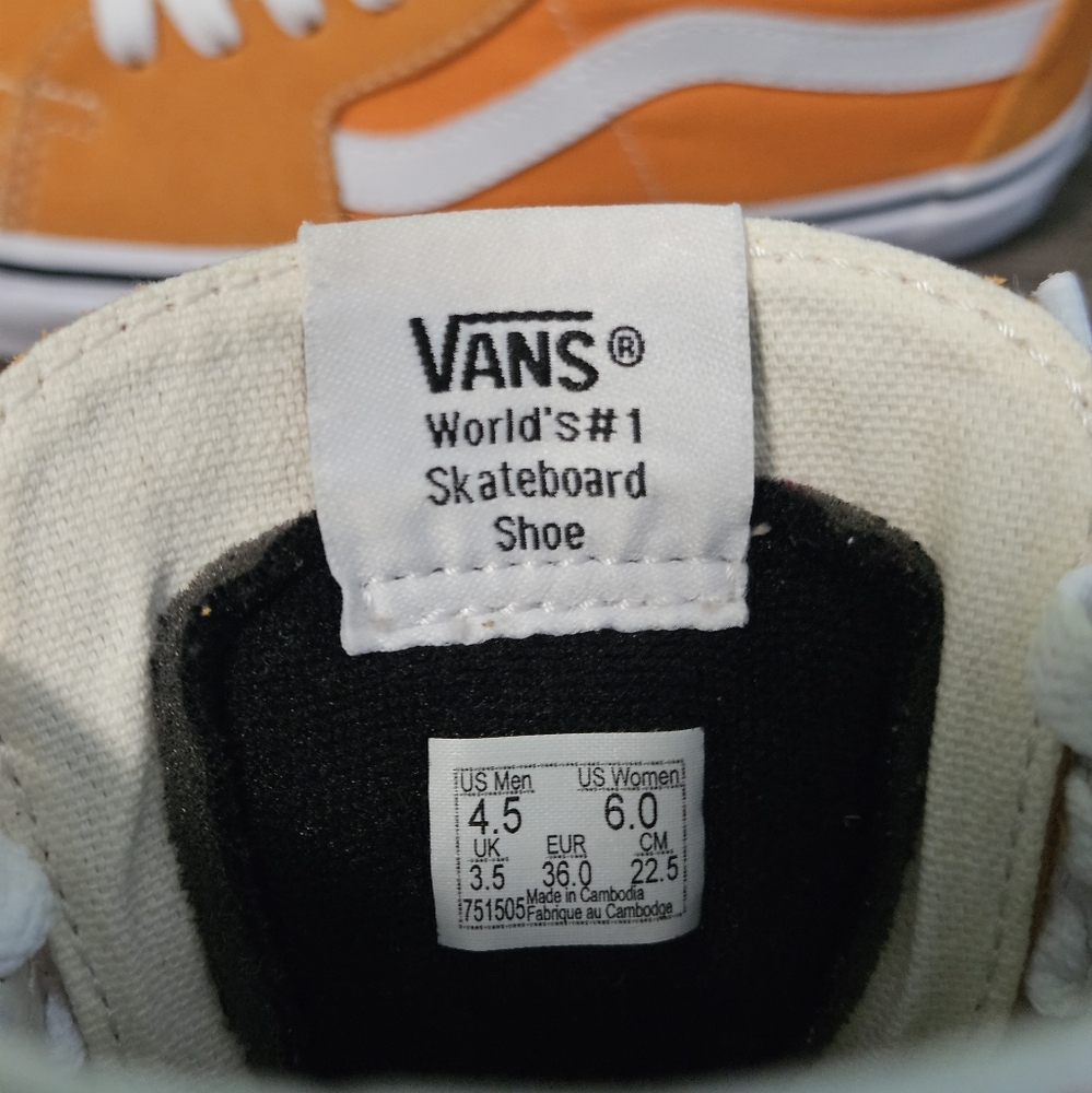Vans Sk8-Hi - Kids 4.5 - Desert Sun - Orange Hi tops - Picture 14 of 15